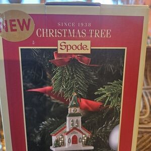 Spode Christmas Tree Village Church LED Ornament New in Box
